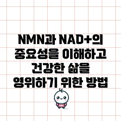 NMN과 NAD+의 중요성을 이해하고 건강한 삶을 영위하기 위한 방법