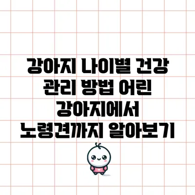 강아지 나이별 건강 관리 방법: 어린 강아지에서 노령견까지 알아보기