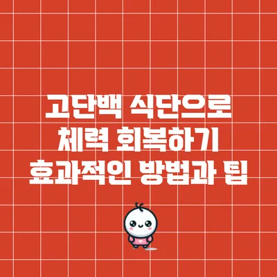 고단백 식단으로 체력 회복하기: 효과적인 방법과 팁
