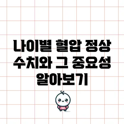 나이별 혈압 정상 수치와 그 중요성 알아보기