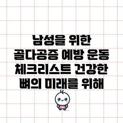 남성을 위한 골다공증 예방 운동 체크리스트: 건강한 뼈의 미래를 위해