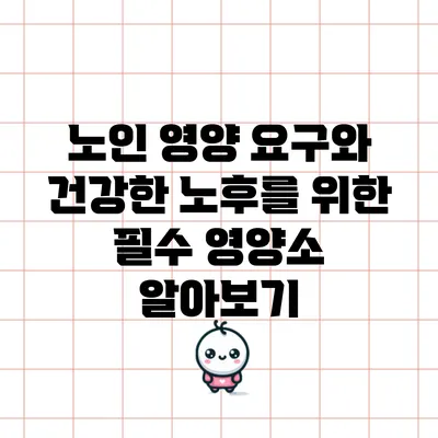 노인 영양 요구와 건강한 노후를 위한 필수 영양소 알아보기