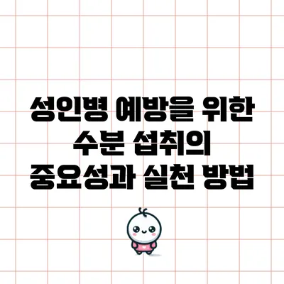 성인병 예방을 위한 수분 섭취의 중요성과 실천 방법