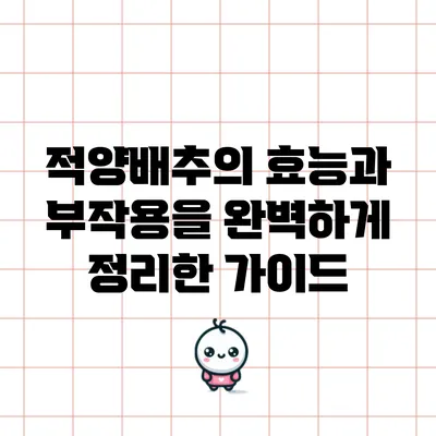적양배추의 효능과 부작용을 완벽하게 정리한 가이드