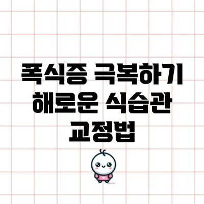폭식증 극복하기: 해로운 식습관 교정법