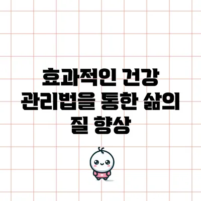 효과적인 건강 관리법을 통한 삶의 질 향상