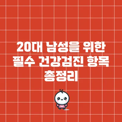 20대 남성을 위한 필수 건강검진 항목 총정리