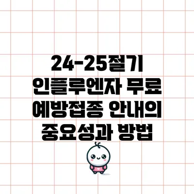 24-25절기 인플루엔자 무료 예방접종 안내의 중요성과 방법