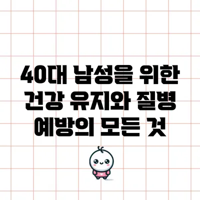40대 남성을 위한 건강 유지와 질병 예방의 모든 것