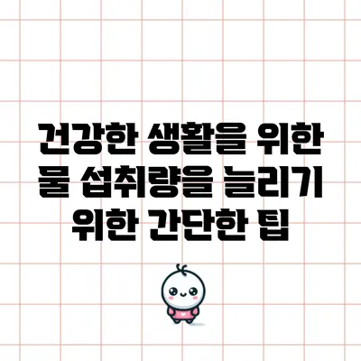 건강한 생활을 위한 물 섭취량을 늘리기 위한 간단한 팁