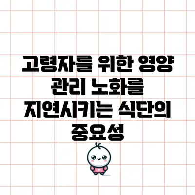 고령자를 위한 영양 관리: 노화를 지연시키는 식단의 중요성