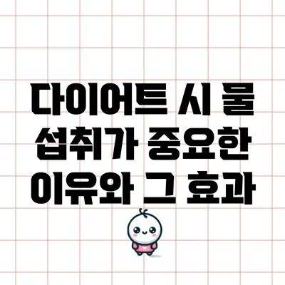 다이어트 시 물 섭취가 중요한 이유와 그 효과