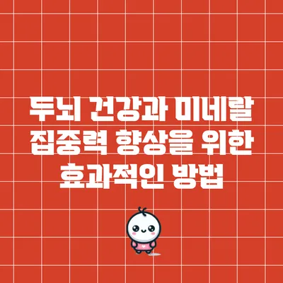 두뇌 건강과 미네랄: 집중력 향상을 위한 효과적인 방법
