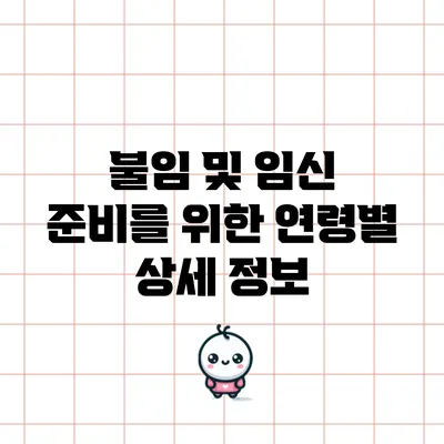 불임 및 임신 준비를 위한 연령별 상세 정보