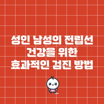 성인 남성의 전립선 건강을 위한 효과적인 검진 방법