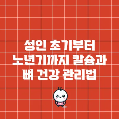 성인 초기부터 노년기까지 칼슘과 뼈 건강 관리법