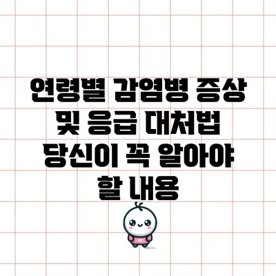 연령별 감염병 증상 및 응급 대처법: 당신이 꼭 알아야 할 내용