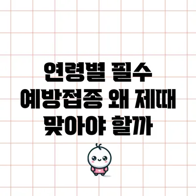 연령별 필수 예방접종: 왜 제때 맞아야 할까?