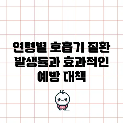 연령별 호흡기 질환 발생률과 효과적인 예방 대책
