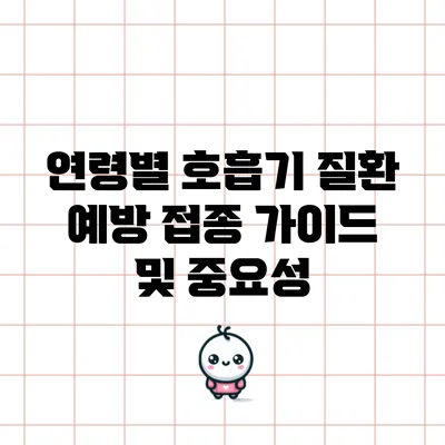 연령별 호흡기 질환 예방 접종 가이드 및 중요성