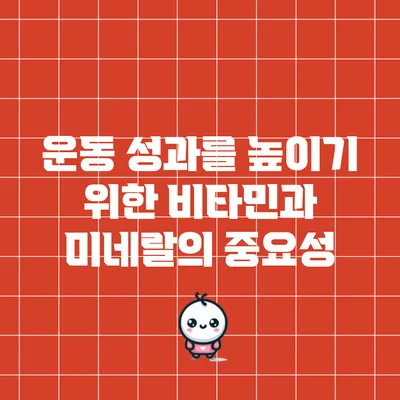 운동 성과를 높이기 위한 비타민과 미네랄의 중요성