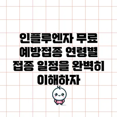 인플루엔자 무료 예방접종: 연령별 접종 일정을 완벽히 이해하자