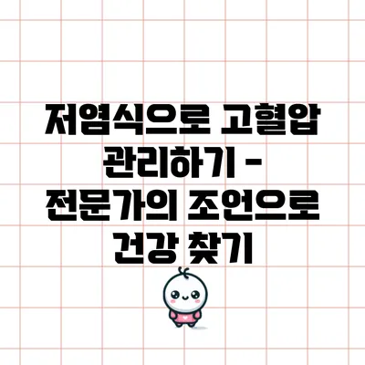 저염식으로 고혈압 관리하기 - 전문가의 조언으로 건강 찾기