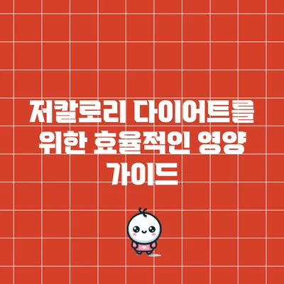 저칼로리 다이어트를 위한 효율적인 영양 가이드