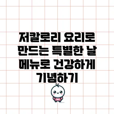 저칼로리 요리로 만드는 특별한 날 메뉴로 건강하게 기념하기