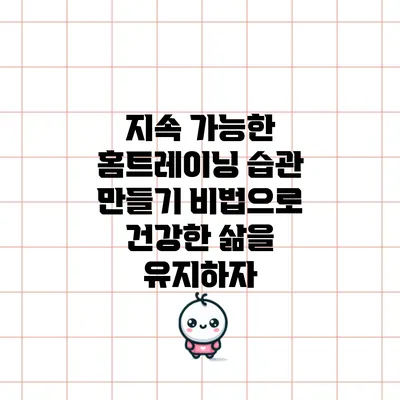 지속 가능한 홈트레이닝: 습관 만들기 비법으로 건강한 삶을 유지하자
