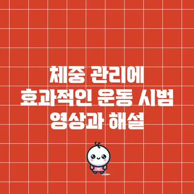 체중 관리에 효과적인 운동 시범 영상과 해설