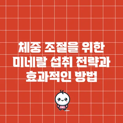 체중 조절을 위한 미네랄 섭취 전략과 효과적인 방법