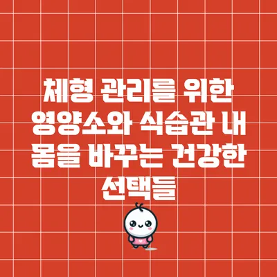 체형 관리를 위한 영양소와 식습관: 내 몸을 바꾸는 건강한 선택들