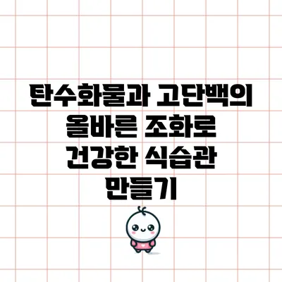 탄수화물과 고단백의 올바른 조화로 건강한 식습관 만들기