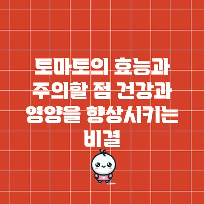 토마토의 효능과 주의할 점: 건강과 영양을 향상시키는 비결