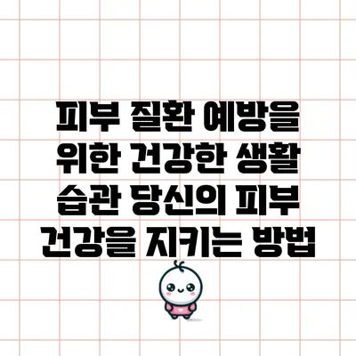 피부 질환 예방을 위한 건강한 생활 습관: 당신의 피부 건강을 지키는 방법