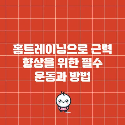 홈트레이닝으로 근력 향상을 위한 필수 운동과 방법
