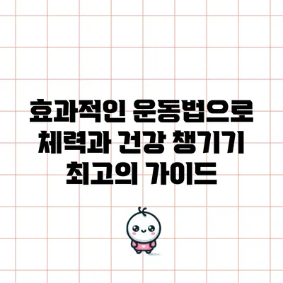 효과적인 운동법으로 체력과 건강 챙기기: 최고의 가이드