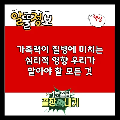 가족력이 질병에 미치는 심리적 영향: 우리가 알아야 할 모든 것
