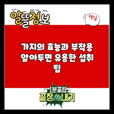 가지의 효능과 부작용: 알아두면 유용한 섭취 팁
