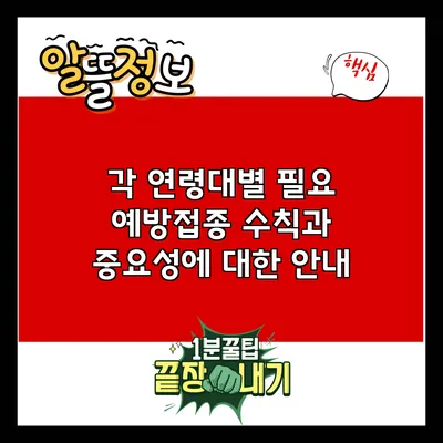 각 연령대별 필요 예방접종: 수칙과 중요성에 대한 안내