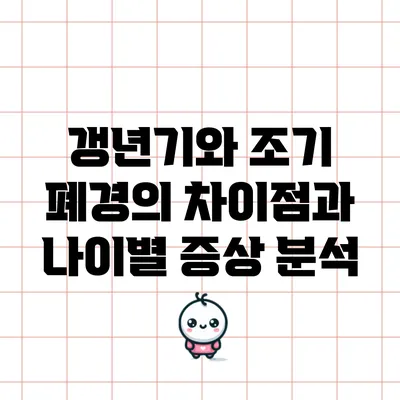 갱년기와 조기 폐경의 차이점과 나이별 증상 분석
