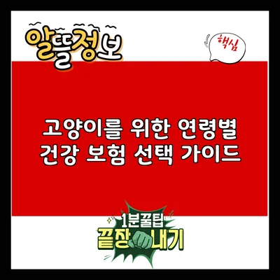 고양이를 위한 연령별 건강 보험 선택 가이드
