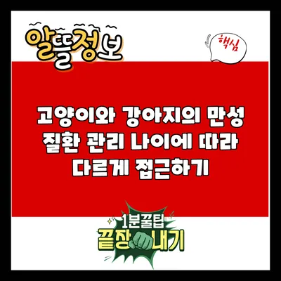 고양이와 강아지의 만성 질환 관리: 나이에 따라 다르게 접근하기