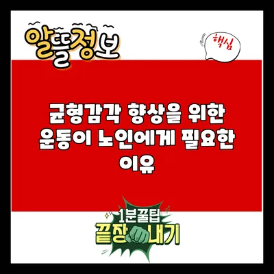 균형감각 향상을 위한 운동이 노인에게 필요한 이유