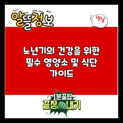 노년기의 건강을 위한 필수 영양소 및 식단 가이드