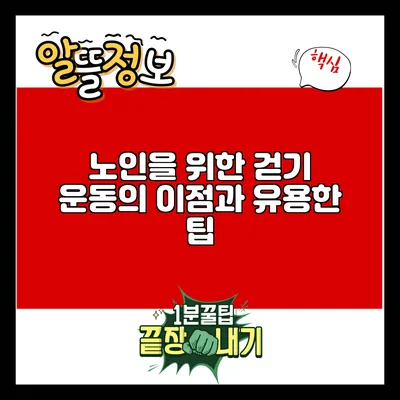 노인을 위한 걷기 운동의 이점과 유용한 팁