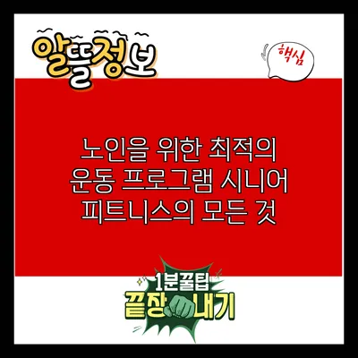 노인을 위한 최적의 운동 프로그램: 시니어 피트니스의 모든 것