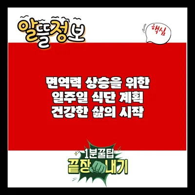 면역력 상승을 위한 일주일 식단 계획: 건강한 삶의 시작