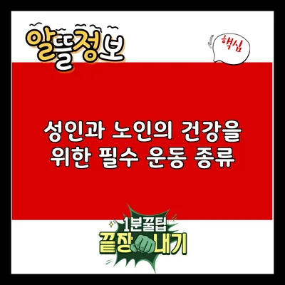 성인과 노인의 건강을 위한 필수 운동 종류
